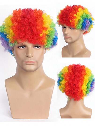 باروكة كلاون ملونة، باروكة رأس انفجار للحفلات والأداء وعيد الهالوين