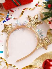 1件装女孩可爱星星亮片发箍，甜美派对头饰，生日/节日礼物 - 彩色 - 查看 2