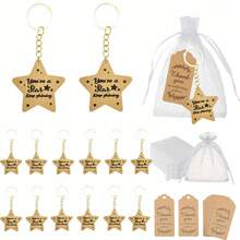 30pcs/10set - "You Are A Star" Star Shaped Keychain Set, With Thank-You Label And Transparent Mesh Bag, Encouragement Gift, Graduation/Birthday/Team/Back To School Gift - Multicolor - View 2
