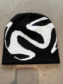 趣味美式针织帽，街头嘻哈保暖针织帽，秋冬保暖配饰 - 彩色 - 查看 7