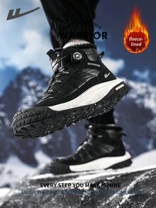 Warrior Comfortable Street Style Thick Soled Men's Shoes Autumn And Winter Lightweight Comfortable Breathable Running ShoesModest StyleCasual Yet Sleeksneakers Applicable Throughout The Yearwear-Resisting All-Day WearTraining Sneakers Thermal Lined Sneakers - Black - View 8