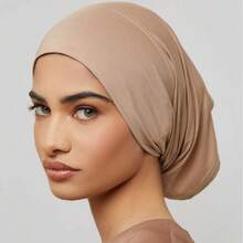 1 szt. damska wielokolorowa chusta turban na głowę, miękka, elastyczna, lekka, oddychająca, całkowicie zakrywająca głowę, idealna na chemioterapię, wypadanie włosów, muzułmański hidżab, dla pacjentów onkologicznych, do spania w nocy, do codziennego użytku, wygodna chusta, modna chusta na głowę, elegancki prezent dla kobiet (rozmiar uniwersalny, domyślnie czarny). Czepek do spania z włosami - Czarny NPSM73 - Zobacz 2