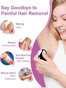 无痛物理脱毛器，采用水晶玻璃材质，易于清洁，可重复使用，身体护理脱毛工具