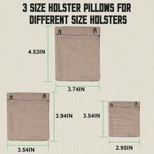 Holster Wedge Pillow Kit AIWB Appendix Carry U2013 Comfort Wedge Pad Subcompact, Compact Full Size Gun Holsters U2013 3 Size Concealment Pillows, Khaki - Khaki - View 4