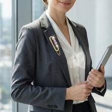 5pcs Flower Anti-Exposure Brooch Pins, Fashion Elegant Crystal Brooch Pins To Fix Clothes, Tighten Pants Waist, Skirt Waist, Stylish Accessories - Multicolor - View 3