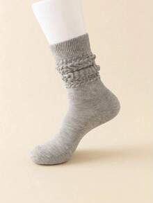 4 pares de calcetines gruesos, cálidos y cómodos para mujer, en colores surtidos (negro, blanco, gris, caqui, beige) para otoño/invierno - Multicolor - Ver 11