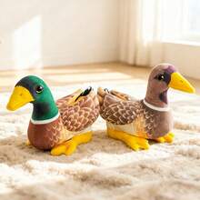 1个逼真毛绒鸭子玩偶，柔软蓬松可爱野生鸭子玩偶抱枕，儿童生日礼物 - 彩色 - 查看 10
