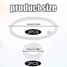 4pcs Lid Gasket Strada Flip Shaker Cup Bottle Parts Accessories Leak - Proof, 2 Sizes Silicone Seal Ring Blenderbottle Strada Flip Shaker 24 Oz 28 Oz - Transparent - View 3