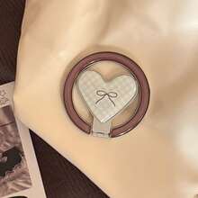 1个INS风彩色爱心磁吸手机支架，可折叠金属支架，便携式桌面支架，精致美观，兼容多种磁吸手机壳，兼容苹果、荣耀、vivo、OPPO等品牌手机，兼容、安卓手机，生日礼物，送给家人、朋友的理想之选，生日推拉式手机支架，手机配件