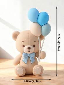 1件裝嬰兒1歲生日蛋糕裝飾插牌，熊彩虹雲朵字母積木樹脂裝飾，甜美風格，適用於嬰兒洗禮與1歲生日派對蛋糕裝飾 - 多色 - 查看 9
