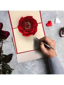 Thiệp chúc mừng bật lên 3D, Ngày lễ tình nhân sáng tạo, Đám cưới, Tiệc tự làm, Thư tình khắc giấy, Kỷ niệm, Thiệp cửa hàng hoa kèm phong bì, Lời chúc mừng sinh nhật & lễ kỷ niệm đa năng - Nhiều màu - Xem 5