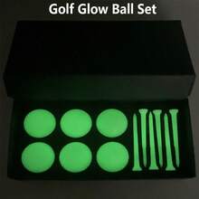 6pcs/Set Glow In The Dark Golf Balls For Night Practice, Luminous Golf Balls With 6pcs Golf Tees