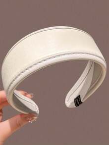 1件复古简约皮革宽发带，新款时尚女士发箍，高冠发圈配饰 - 彩色 - 查看 9