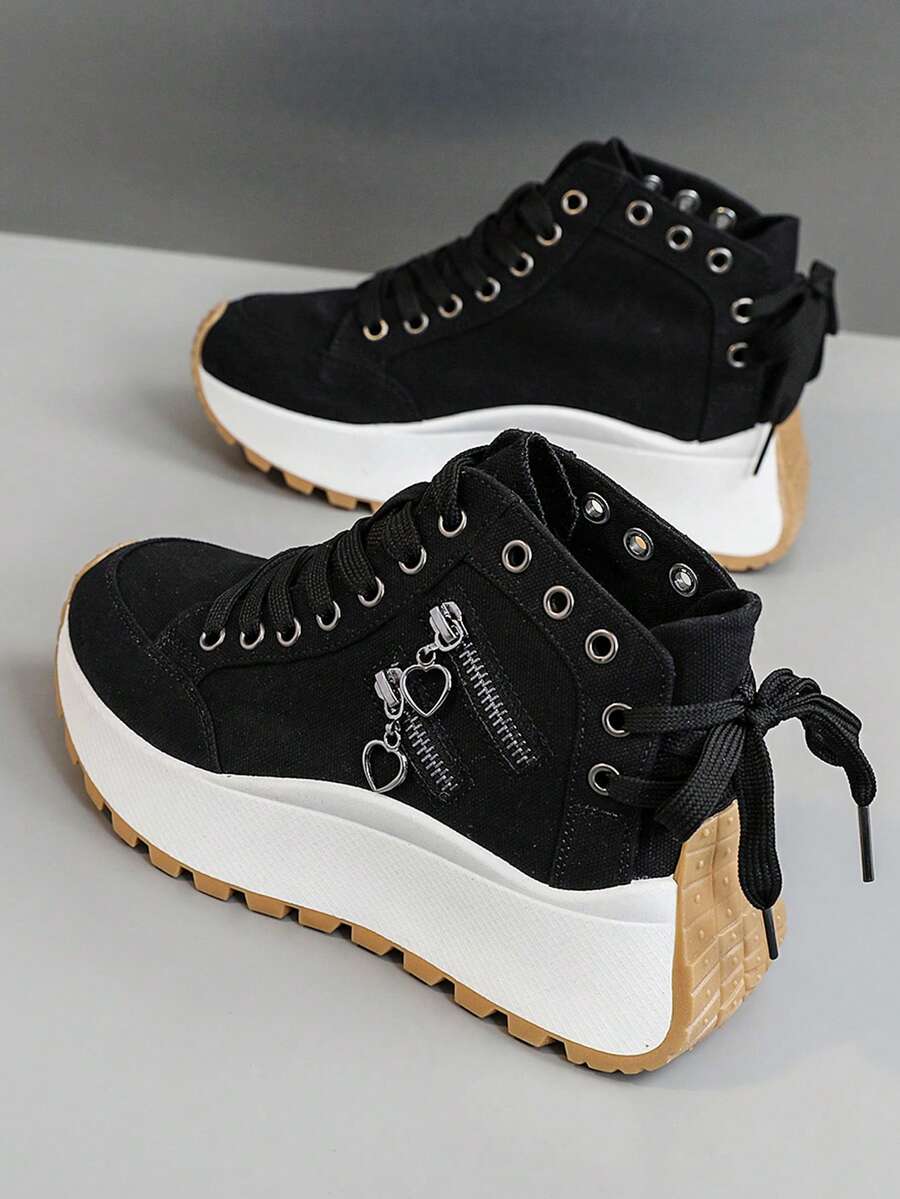 2024春夏新款撞色运动鞋，女士透气休闲厚底运动鞋，耐穿百搭