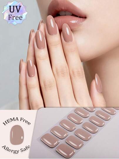 22 piezas de envoltorios de uñas de gel libres de UV, pegatinas de uñas de cristal elegantes y suaves en esquema de color suave de rosa nude/morado/rosa claro, se pueden usar para el trabajo diario, fiestas y citas, calidad de salón, hipoalergénico, fácil de aplicar y retirar, para que las damas y niñas creen uñas exquisitas, suministros para uñas