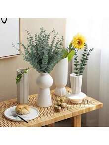 10/250 株人造绿色植物装饰，每株 14.96 英寸（约 37 厘米），带仿真叶片，适用于春季装饰、婚礼装饰、家居装饰、餐厅装饰、卧室装饰、厨房装饰、节日派对用品、户外花园装饰、花环派对婚礼节日装饰、家居餐厅卧室装饰、生日礼物 - 白綠色 - 查看 6