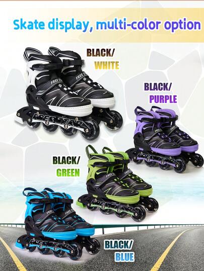 FREE STAR 免费赠送一双舒适柔软的PU材质直排轮滑鞋，尺码可调节，适合初学者和训练，时尚户外运动鞋