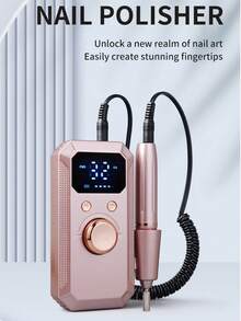电动指甲打磨机，专业便携式指甲锉机，适用于亚克力、凝胶指甲抛光，配备11个打磨头和21个打磨带，无线高速，适合美甲沙龙和家庭使用，是送给女性的绝佳礼物。