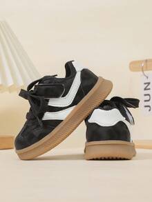 A Pair Of Unisex 2025 Autumn And Winter New Children's Soft Soled Board Shoes, Girls' Non Slip Casual Shoes, Shoes, Running Shoes Suitable For All Seasons - Black - View 9