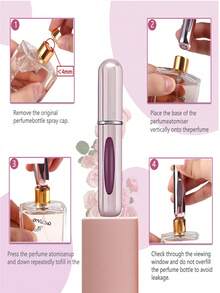 这款5毫升香水喷雾瓶小巧便携，方便旅行携带。它可以轻松放入各种包袋和口袋中。适用于户外派对、旅行、露营、跑步、骑行、徒步旅行等各种活动。可与便携式香水瓶和旅行喷雾瓶搭配使用。