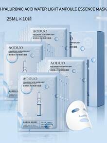 10片装玻尿酸精华面膜，保湿滋养，柔嫩亮泽，适合所有肤质 - 淺藍色 - 查看 2