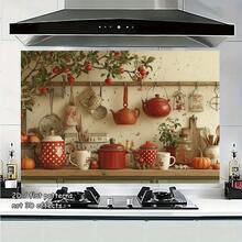1pc 2D Apple Kitchen PVC Wall Sticker, Easy To Apply, Durable, High Quality Decal Suitable For Home Decor, Kitchen Interior Decoration And Modern Home Decoration - Multicolor - View 12