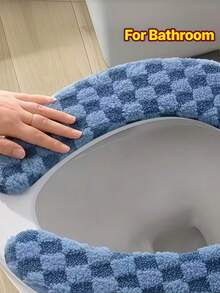 Thickened Washable Toilet Seat Cover, Includes Soft Plush Toilet Lid Cover & Non-Slip Ring, Suitable For All Seasons Bathroom Mat (Fits Standard Toilet, Covers Toilet Rim) - Multicolor - View 7