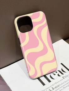 1pc Glossy Artistic Water Wave Pattern 2-In-1 Protective Hard Phone Case Suitable For Samsung/ 11/12/13/14/15/16/17 Pro Max - Multicolor - View 2