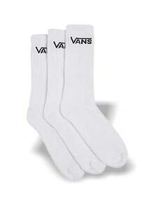Vans 经典款男士运动袜，透气轻便，弹性好，易洗，适合各种运动、户外和日常穿着，白色 VN000F0XWHT1 - 白色 - 查看 3