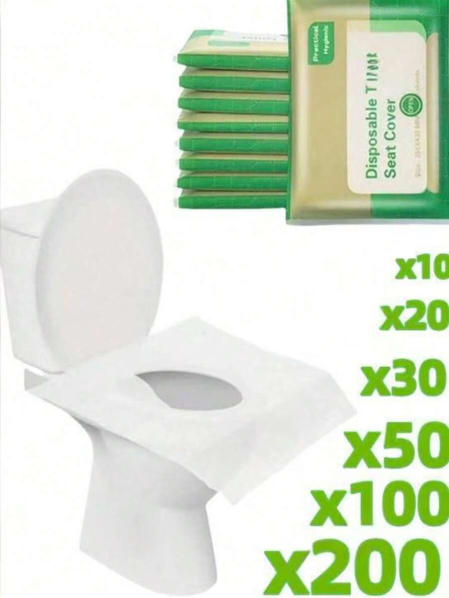 10/50/200片装一次性马桶座垫，便携式旅行露营酒店浴室防水马桶座垫，防水一次性马桶座垫 - 保护垫 - 便携式，适用于公共卫生间、旅行和度假 - 彩色 - 查看 1