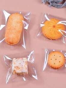 100pcs/Pack Resealable Clear Plastic Bags, Suitable For Baking, School Supplies, Food Storage (Candy, Chocolate, Etc.), Essential For Back To School Season