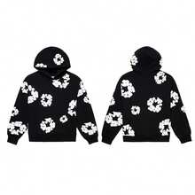 Denim Tears 'The Cotton Wreath'New Item Autumn Winter Hoodie Loose Drop Shoulder Hooded Hot Item Women Sweatshirt Men's Autumn Winter Hoodie Loose Drop Shoulder Hooded Women/Men Sweatshirt , With Modern Men Breathable Technology, Loose Urban Functional Wear, High-End Cotton For Urban Street Style, Loose Silhouette Gender-Neutral Design, Mixed-Color Cotton For Low-Profile, Preferred Choice For Cafes And Hiking - 黑與白 - 查看 13