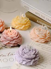 1支装香薰蜡烛摆件（牡丹限量香型），情人节浪漫蜡烛，低温不伤肤，采用天然大豆蜡制成，添加栀子花和檀香精油，玫瑰花造型，营造浪漫氛围，适合情侣聚会 - 彩色 - 查看 6