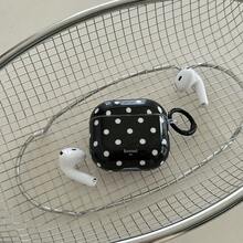 Minimalist Black Polka Dot Earphone Case Compatible With Apple Pro 3/Pro 2/Pro/ 4/3/2, Fashionable Women Earphone Case, Minimalist Earphone Case, Apple Earphone Case, Apple Earphone Cover