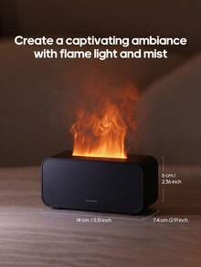 kinscoter 1个120毫升迷你USB火焰香薰机，便携式超声波空气加湿器，轻巧彩色火焰精油香薰机，适合办公室和家庭使用