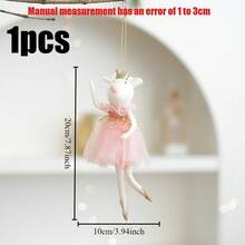 1pc The New Spring Collection Features A Cute And Playful Creative DIY Home Pendant With A Golden Crown And A Pink Gauze Dress. It Is An Animal Series And Is Perfect For Mouse Enthusiasts. It Is Ideal For Decorating New Year's Day, New Year's Day, Easter, Valentine's Day, Mother's Day, Birthdays, And Wedding Decorations. It Is A Perfect Gift Choice - Multicolor - View 3