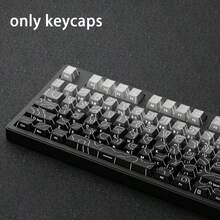 New Topographic 4.0 Version 133 Keys PBT Material Cherry OEM Profile Backlit Keycaps, Suitable For MX Gaming Mechanical Keyboards - Black - View 3