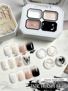 MORDDA 四色水洗美甲胶，罐装高饱和度半固态指甲油胶，适用于美甲沙龙，适合女性美甲DIY