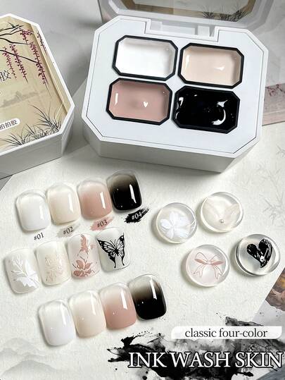 MORDDA 四色水洗美甲胶，罐装高饱和度半固态指甲油胶，适用于美甲沙龙，适合女性美甲DIY