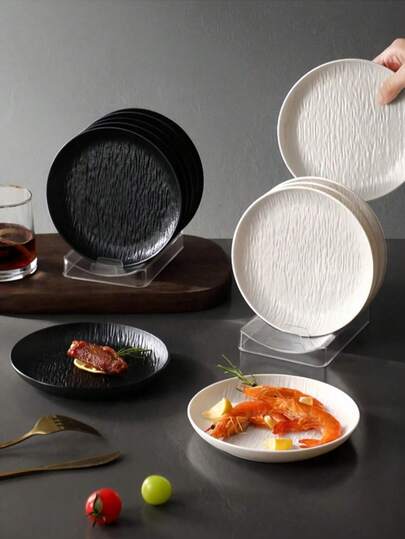 2/4/8 piezas Platos pequeños (15cm) de plástico con patrón de mármol, bandejas para aperitivos, tazas, café, frutas, postres, panes, utensilios de cocina, decoración de mesa, habitación y fiestas