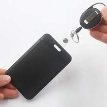 Kẹp giữ thẻ nhân viên màu đen và trắng có thể thu vào, kẹp cuộn thẻ nhân viên tối giản và thời trang - B 1 Mảnh - Xem 6