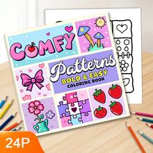 GDTME 圣诞节彩色主题：24 页成人着色书，可缓解压力并激发创造力，单面打印，圣诞节节日礼物，派对礼物，艺术作品是送礼的最佳礼物。母亲节，妈妈的礼物