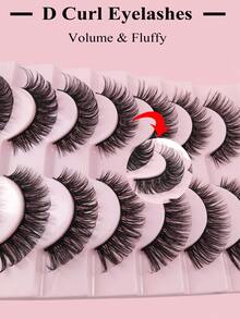10 Pairs D-Curl Fluffy Russian False Eyelashes, Natural Faux Mink Lashes, Thick & Long, Create Fox Eye Lifting Effect - Criss Cross lashes - View 4