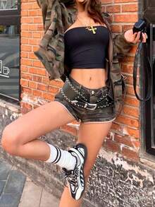 1 chiếc thắt lưng kiểu cao bồi miền Tây, thắt lưng corset phong cách đường phố Y2K Mỹ sang trọng, thắt lưng da PU phù hợp cho phong cách đường phố, du lịch, mặc hàng ngày, kỳ nghỉ. - Nhiều màu - Xem 5