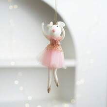 1pc The New Spring Collection Features A Cute And Playful Creative DIY Home Pendant With A Golden Crown And A Pink Gauze Dress. It Is An Animal Series And Is Perfect For Mouse Enthusiasts. It Is Ideal For Decorating New Year's Day, New Year's Day, Easter, Valentine's Day, Mother's Day, Birthdays, And Wedding Decorations. It Is A Perfect Gift Choice - Multicolor - View 8