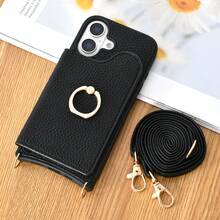 Phone Case With Detachable Strap, Wallet Style Protective Cover With Card Slots, Shock-Absorbing, Fashionable Crossbody Strap, Kickstand Function For Smart Phones Waterproof Anti-Fall Scratch Resistant Full Cover