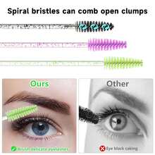 50Pcs Eyelash Extension & Eyebrow Brushes – Disposable Crystal Mascara Wands (4 Colors Available) For Makeup - 綠色 - 查看 5