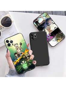 Funda Mate para Teléfono Compatible con 16 Plus 15 14 13 12 11 Pro Max Mini 7 8 XR 16Pro XSMax Dr. STONE Anime Negra Suave, Funda compatible con funda  17 pro max, funda  17 pro, funda  17, funda  16, funda  16 pro max, funda  15 - UUAZA01 - Ver 7