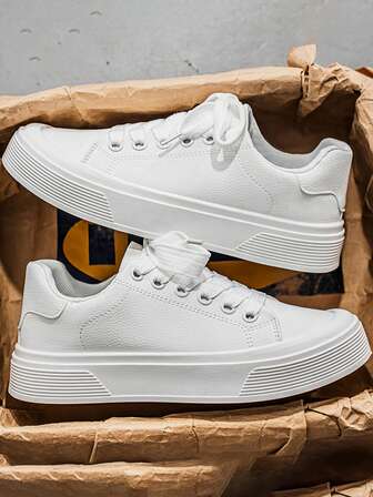 2025 Autumn New Arrival Versatile Thick Sole Casual Shoes, Solid Color