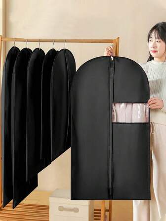 Set de 5 bolsas transparentes para prendas, fundas de almacenamiento de ropa - Fundas para camisas, chaquetas, organizador de armario con bolsas colgantes para prendas con cremallera completa, a prueba de polvo para trajes, disfraces de baile - Bolsas para trajes, fundas protectoras para prendas